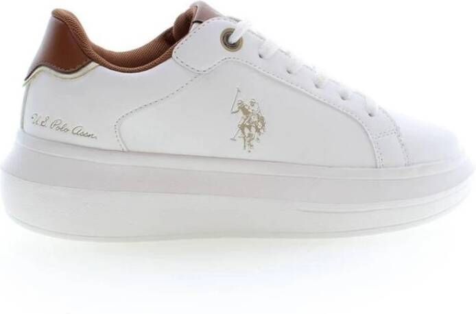 U.s. Polo Assn. Witte polyester sneakers met contrasterende details