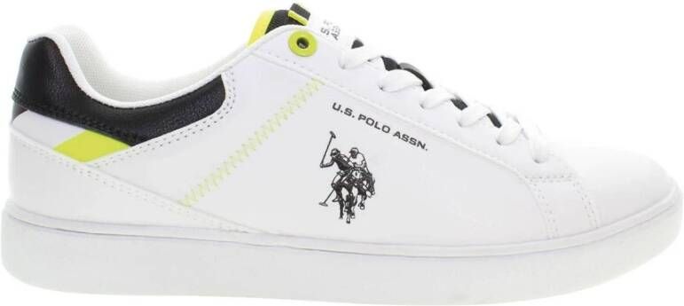 U.s. Polo Assn. Witte Sneaker met Contrasterende Details White Heren