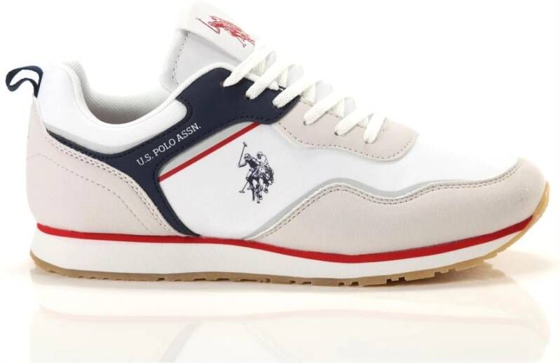 U.s. Polo Assn. Witte sneakers voor dames met print Wit Dames