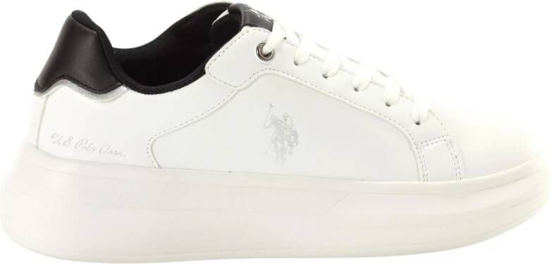 U.s. Polo Assn. Witte sneakers met print voor dames White Dames