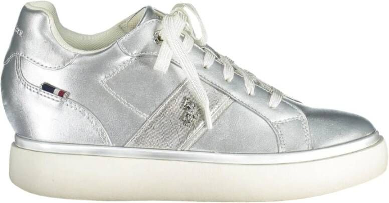 U.s. Polo Assn. Zilveren Lace-Up Sports Sneakers met Logo White Dames