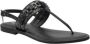 U.s. Polo Assn. Zwarte leren sandalen met zilveren metalen details - Thumbnail 1