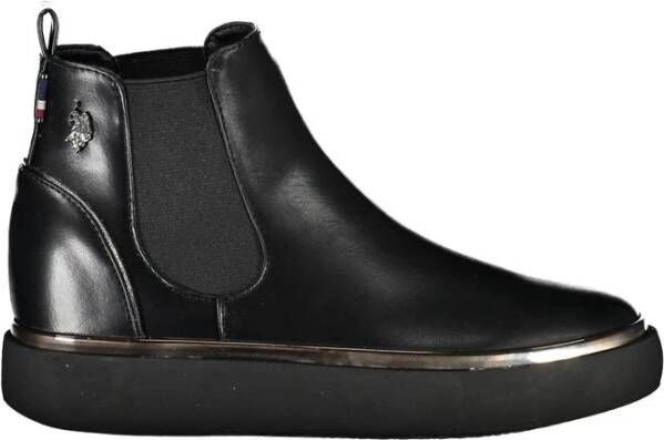 U.s. Polo Assn. Elegante Lage Enkellaars met Contrasterende Details Black Dames
