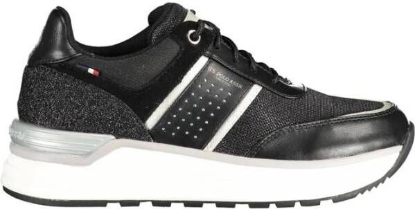 U.s. Polo Assn. Zwarte Polyester Sneaker met Contrasterende Details