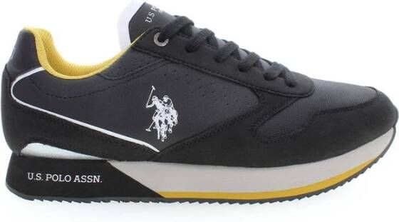 U.s. Polo Assn. Zwarte Polyester Sneaker met Contrasterende Details