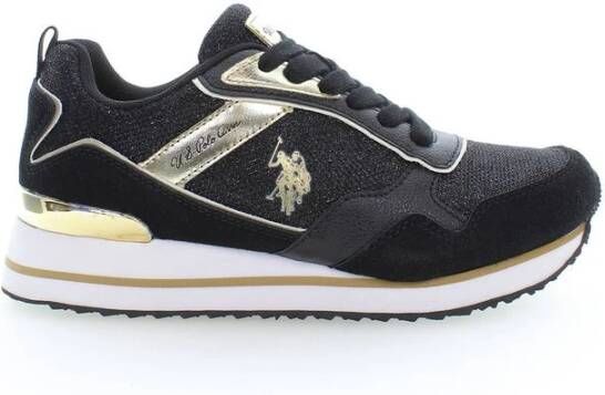U.s. Polo Assn. Zwarte Polyester Sneaker met Contrasterende Details