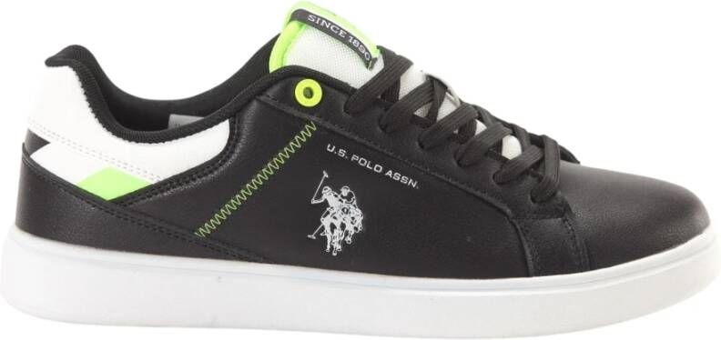 U.s. Polo Assn. Zwarte Print Slip-On Sportieve Sneakers Black Heren