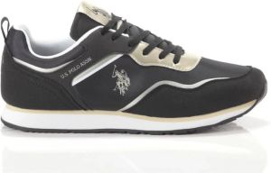 U.s. Polo Assn. Zwarte Print Sneakers voor Dames Zwart Dames