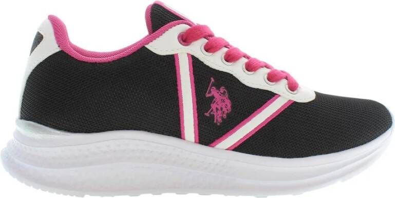 U.s. Polo Assn. Zwarte Sneakers voor Dames met Sportief Ontwerp Zwart Dames