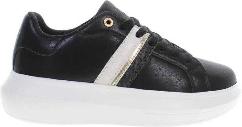 U.s. Polo Assn. Zwarte Sneakers voor Dames met Sportief Ontwerp Zwart Dames