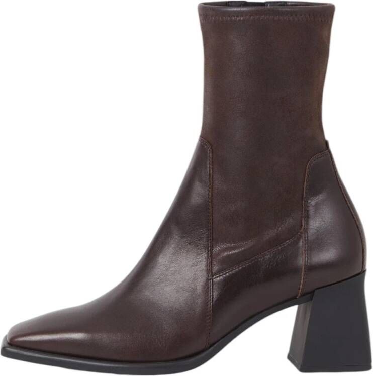 Vagabond Shoemakers Elegante Chocolade Leren Enkellaarzen Brown Dames