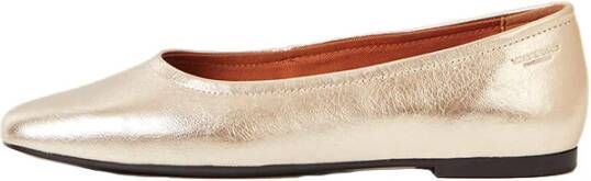 Vagabond Shoemakers Gouden Metallic Platte Schoenen Yellow Dames