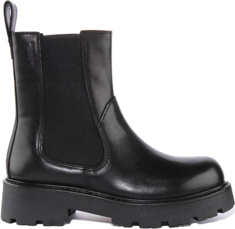 Vagabond Shoemakers Zwarte Leren Chelsea Laarzen met Dikke Zool