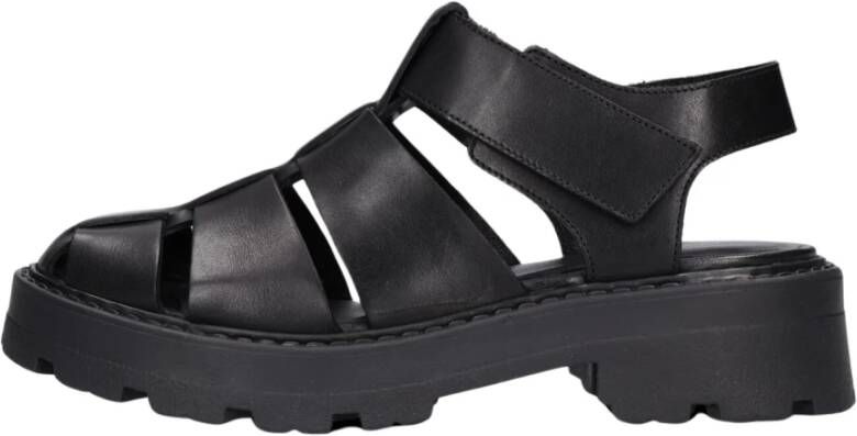 Vagabond Shoemakers Zwarte Leren Dad Sandaal Cosmo 2.0 Black Dames