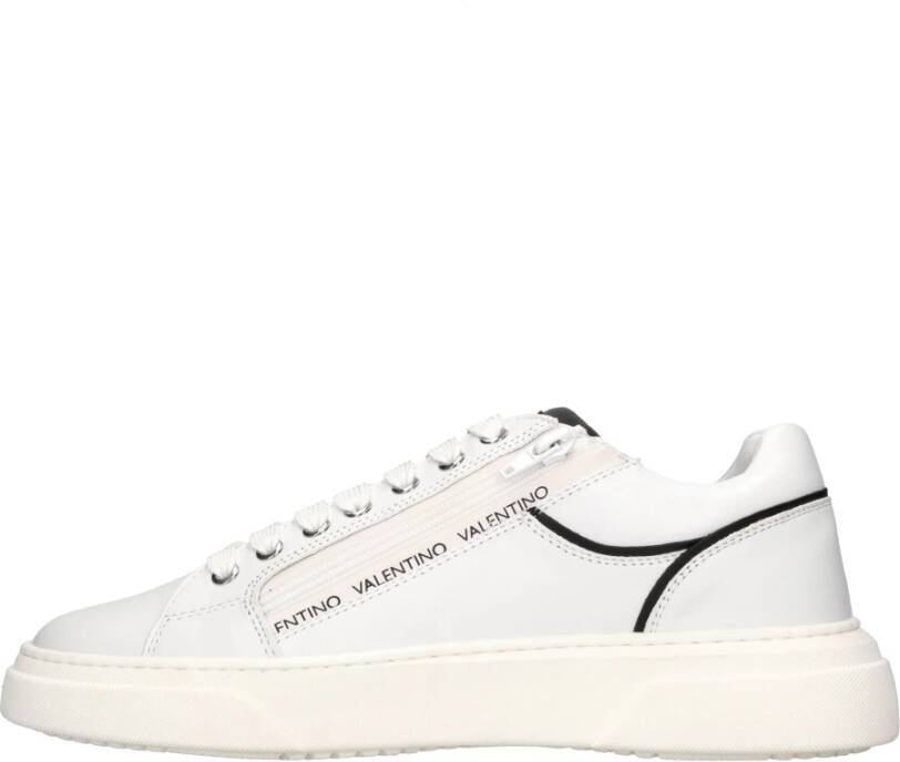 Valentino Witte leren sneakers met hak van 4 cm
