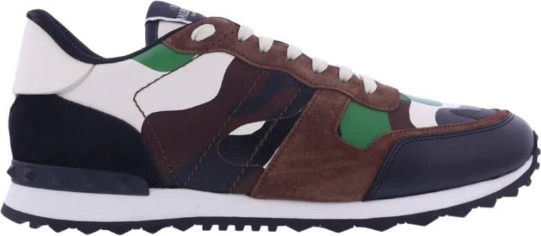 Valentino Garavani Camouflage Rockrunner Sneakers Green Heren