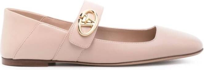 Valentino Garavani Ballerina VLogo Beige Schoenen Pink Dames