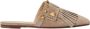 Valentino Garavani Beige Fringe Mules Suède Sandalen - Thumbnail 1