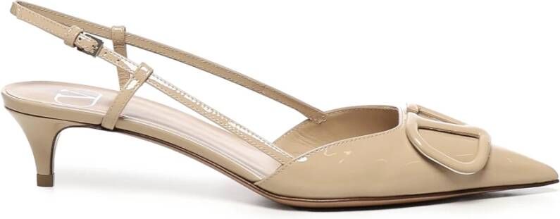 Valentino Garavani Beige sandalen met hak en verstelbare band