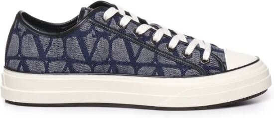 Valentino Garavani Blauwe Canvas Sneakers met Iconographe Motief Blue Heren