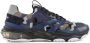 Valentino Garavani Italiaanse stoffen sneakers met leren details Blue Heren - Thumbnail 6
