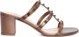 Valentino Garavani Bruin Leren Blokhak Sandalen - Thumbnail 1