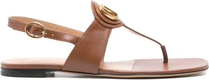 Valentino Garavani Bruin Leren VLogo Slingback Sandalen