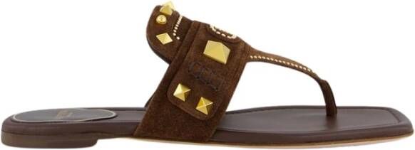 Valentino Garavani Bruine Gips Gietvorm Teenslippers