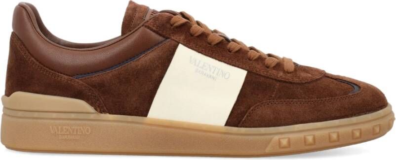 Valentino Garavani Bruine Lage Sneakers Brown Heren