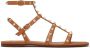 Valentino Garavani Bruine Leren Platte Sandalen - Thumbnail 1