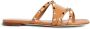 Valentino Garavani Bruine Leren Platte Sandalen met Studs Brown Dames - Thumbnail 1
