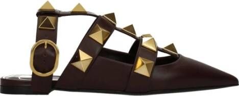 Valentino Garavani Bruine leren sandalen met studs