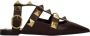 Valentino Garavani Bruine leren sandalen met studs - Thumbnail 1