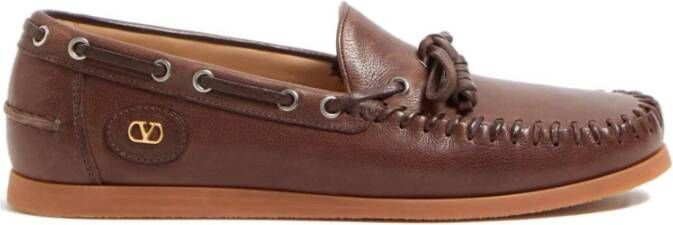 Valentino Garavani Bruine Platte Schoenen Elegante Stijl