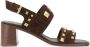 Valentino Garavani Bruine Studded Sandalen met Rockstud Details - Thumbnail 1