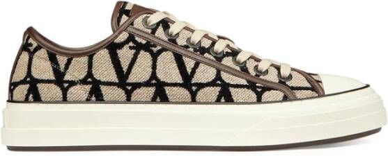 Valentino Garavani Bruine Toile Iconographe Low-Top Sneakers