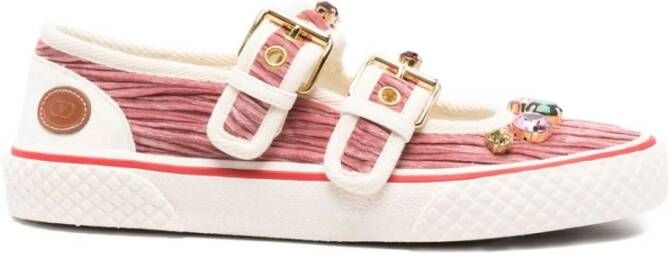 Valentino Garavani Bruine Zijde & Nylon Platte Schoenen