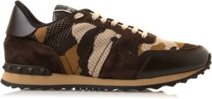 Valentino Garavani Camouflage Mesh Rockrunner Sneakers voor Heren Bruin Heren
