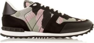 Valentino Garavani Camouflage Mesh Sneakers Zwart Heren