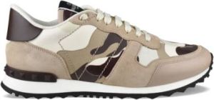 Valentino Garavani Camouflage Rockrunner Sneakers Beige Heren