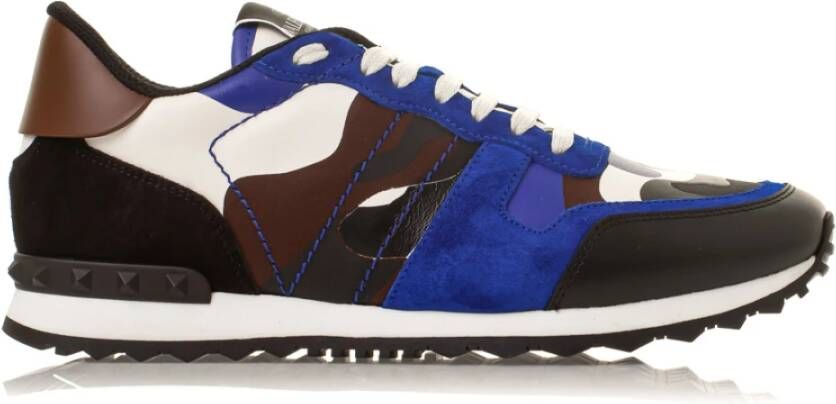 Valentino Garavani Camouflage Rockrunner Sneakers Blauw Heren