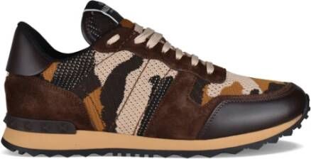 Valentino Garavani Camouflage Rockrunner Sneakers Brown Heren