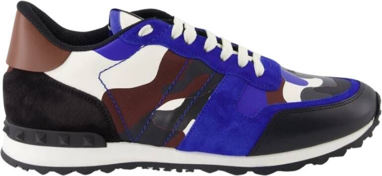 Valentino Garavani Camouflage Sneakers met amandelvormige neus en rubberen zool