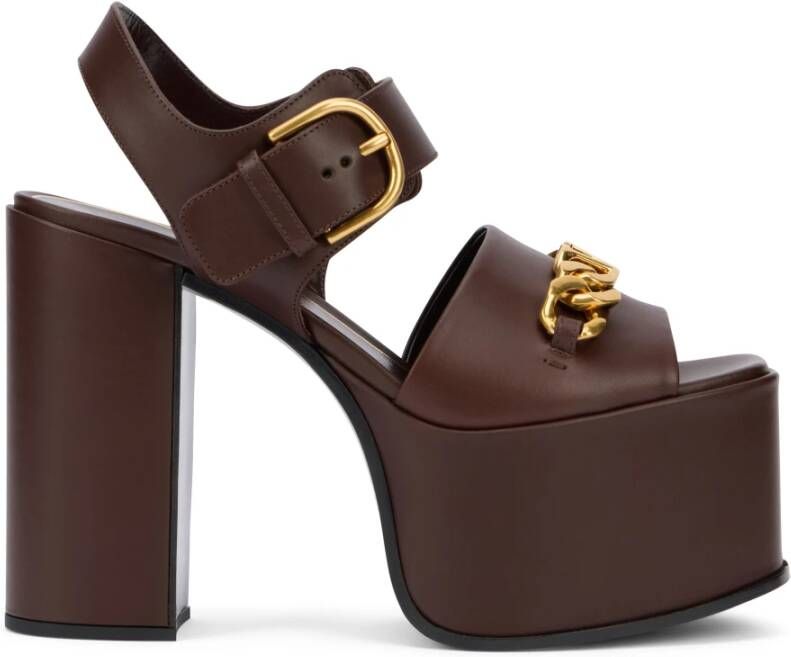Valentino Garavani Donkerbruine Plateau Sandalen