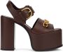 Valentino Garavani Donkerbruine Plateau Sandalen - Thumbnail 1