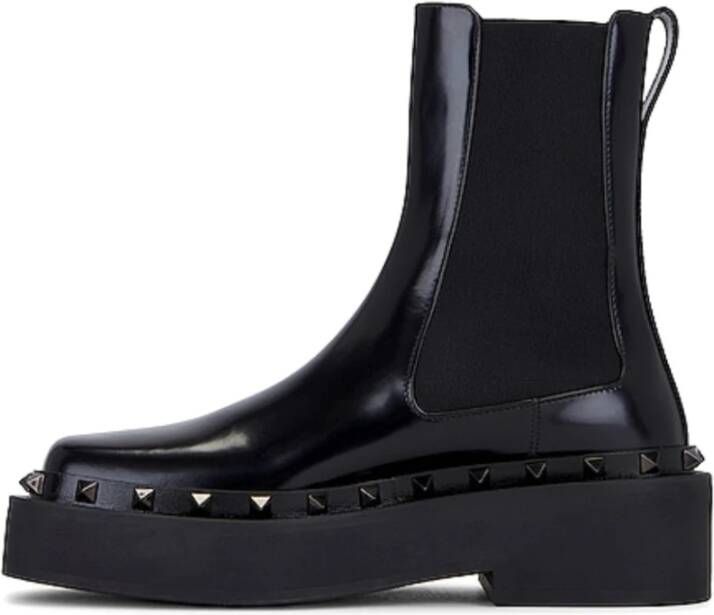 Valentino Garavani Rockstud M-Way Leren Chelsea Laarzen Black Dames
