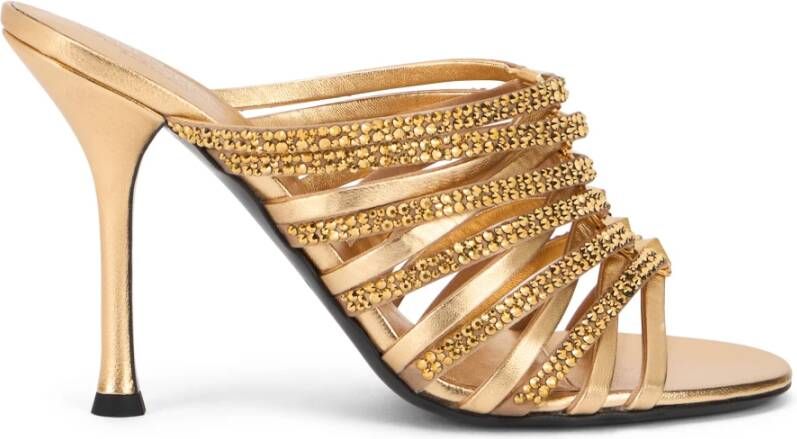 Valentino Garavani Elegante Stilettohak Sandaal met Goudkleurige Bovenkant
