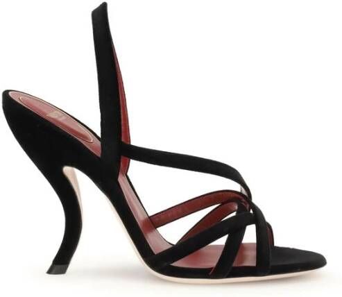 Valentino Garavani Fetishique Velvet Sandaal met VLogo-detail