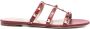 Valentino Garavani Fuchsia Platte zool Rockstud Sandalen - Thumbnail 1