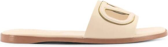 Valentino Garavani Gele Leren Sandalen Logo Patch